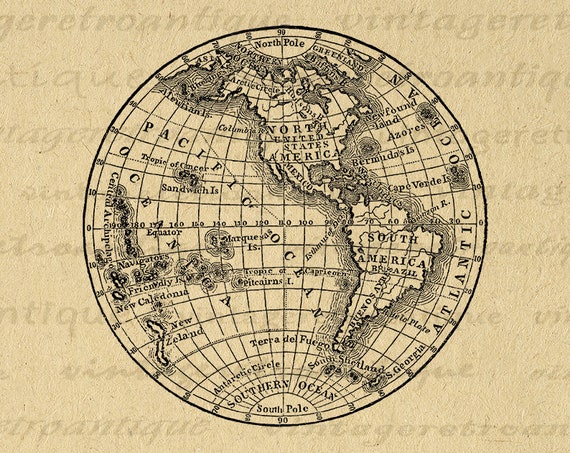 Vector Vintage Globe Clipart