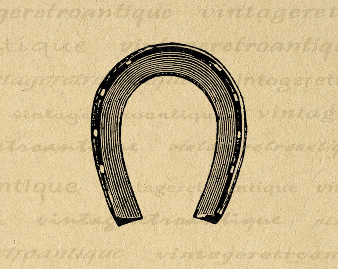 Printable Horseshoe Image Download Digital Graphic Illustration Antique ...