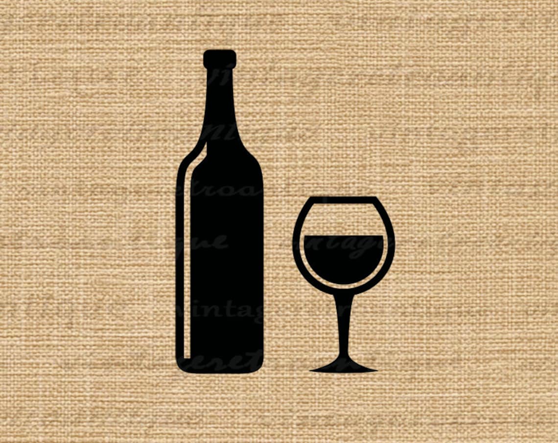 Digital Printable Wine Image Download Wine Bottle and Wine - Etsy