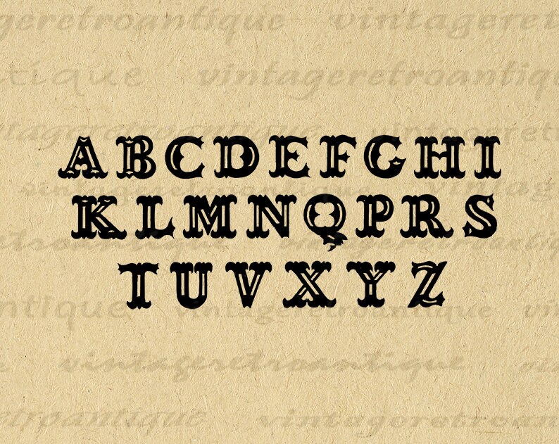 Printable Western Alphabet Download Letters Digital Image Graphic ...