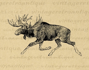 Moose Book Page Art Download Humor Scrapbook Collage Funny - Etsy