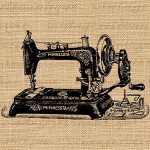 Printable Antique Sewing Machine Graphic Illustration Download Digital ...