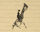 Lady Riding Giraffe Printable Digital Image Antique Illustration Download Graphic Vintage Clip Art for Transfers 300dpi No.3297