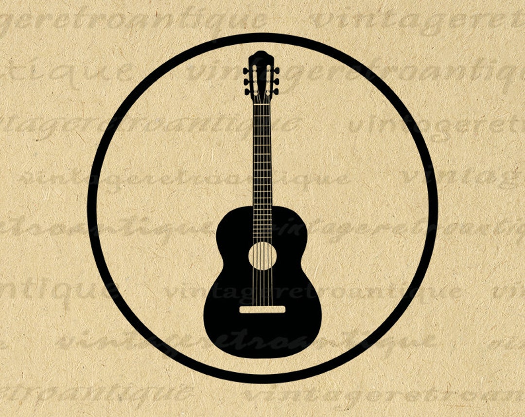 Acoustic Guitar Digital Printable Download Music Artwork Graphic ...