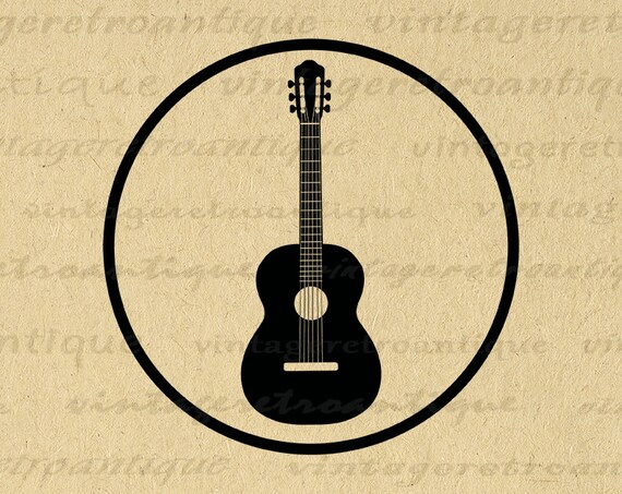 Acoustic Guitar Digital Printable Download Music Artwork | Etsy