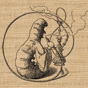 The Caterpillar Alice in Wonderland Image Printable Digital | Etsy