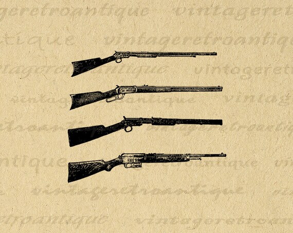 Digital Printable Antique Rifles Graphic Gun Collage Sheet | Etsy