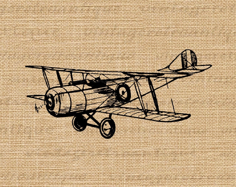simple old fashioned stunt airplane drawing