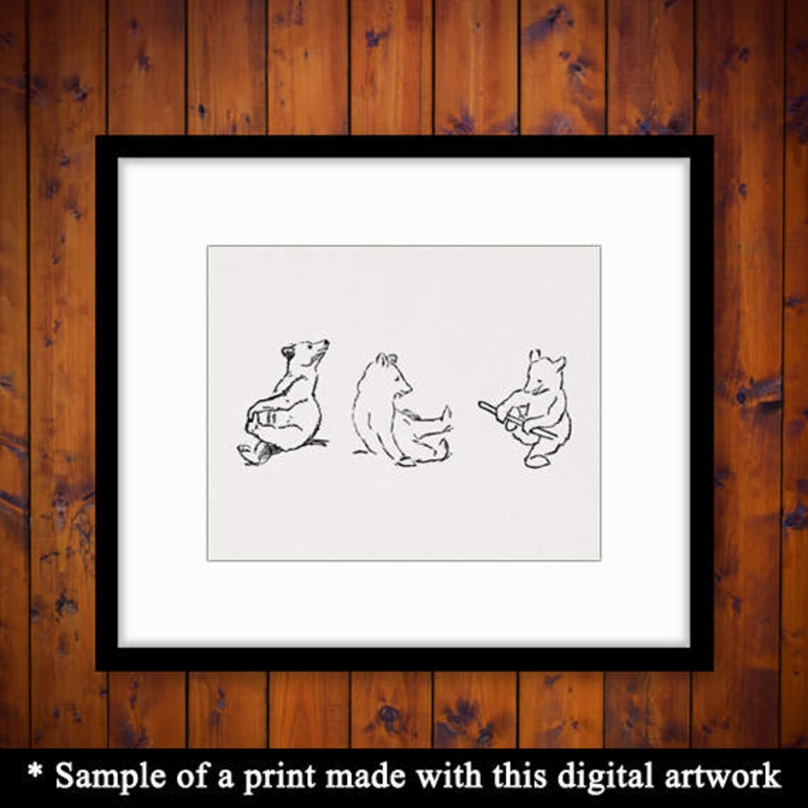 Cute Bear Cubs Printable Bear Cubs Digital Image Instant - Etsy