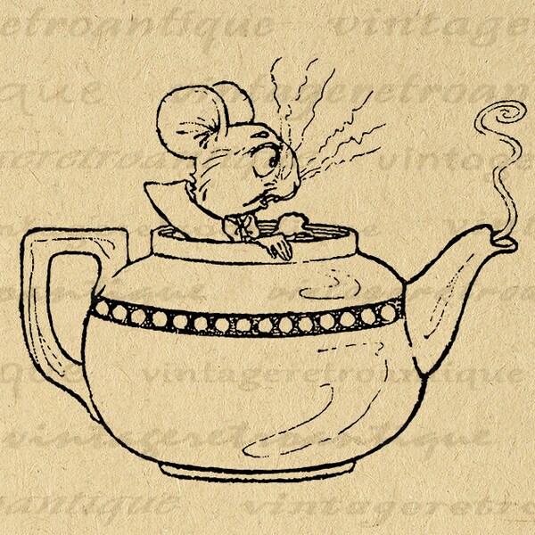 Alice in Wonderland Teapot Printable - Etsy