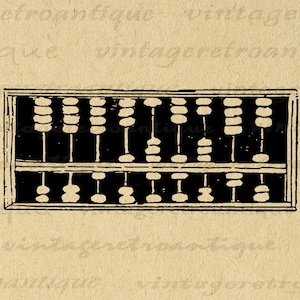 Druckbare Abakus Antike Mathe Taschenrechner Grafik Bild Schule Bildung Klasse Digitale Vintage Illustration Clip Art 300dpi No.3481