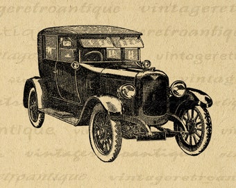 Printable Digital Antique Car Graphic Vintage Car Automobile Auto Vehicle Illustration Image Clip Art for Transfers etc 300dpi No.3428