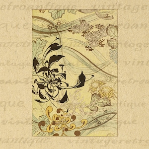 Japanese Flower Design Printable Digital Graphic Image Color ...
