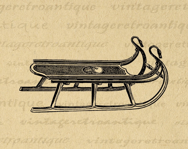 Sled Digital Image Graphic Antique Sled Download Printable - Etsy