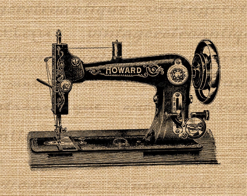 Antique Sewing Machine Printable Graphic Download Illustration - Etsy