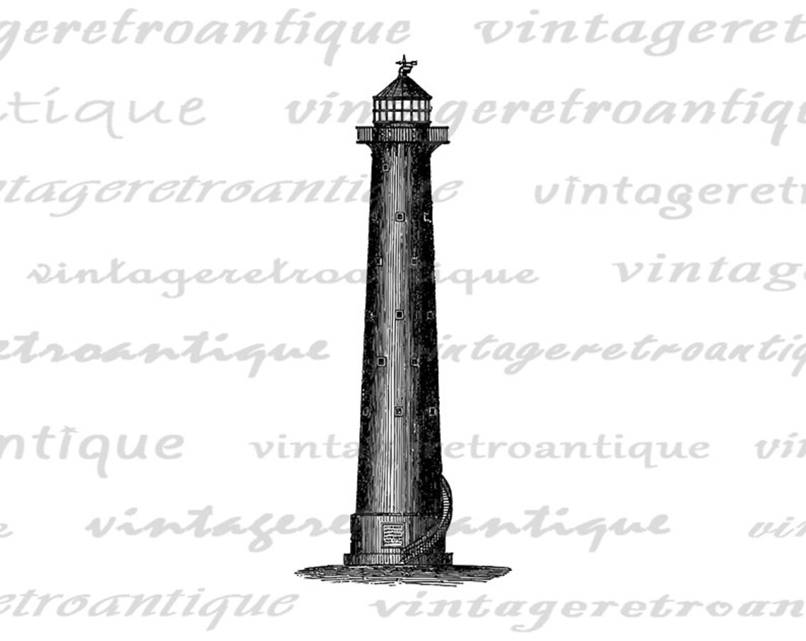 Printable Digital Lighthouse Image Download Graphic Etsy