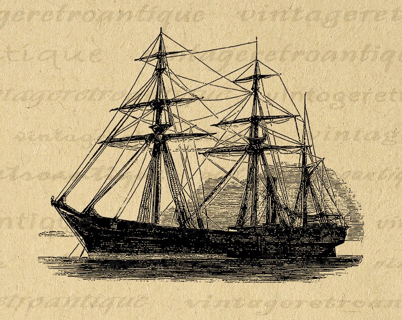 Printable Ship Image Instant Download Antique Vintage Boat - Etsy