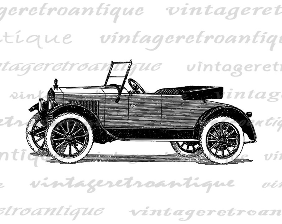 Digital Printable Antique Car Download Classic Roadster Car - Etsy