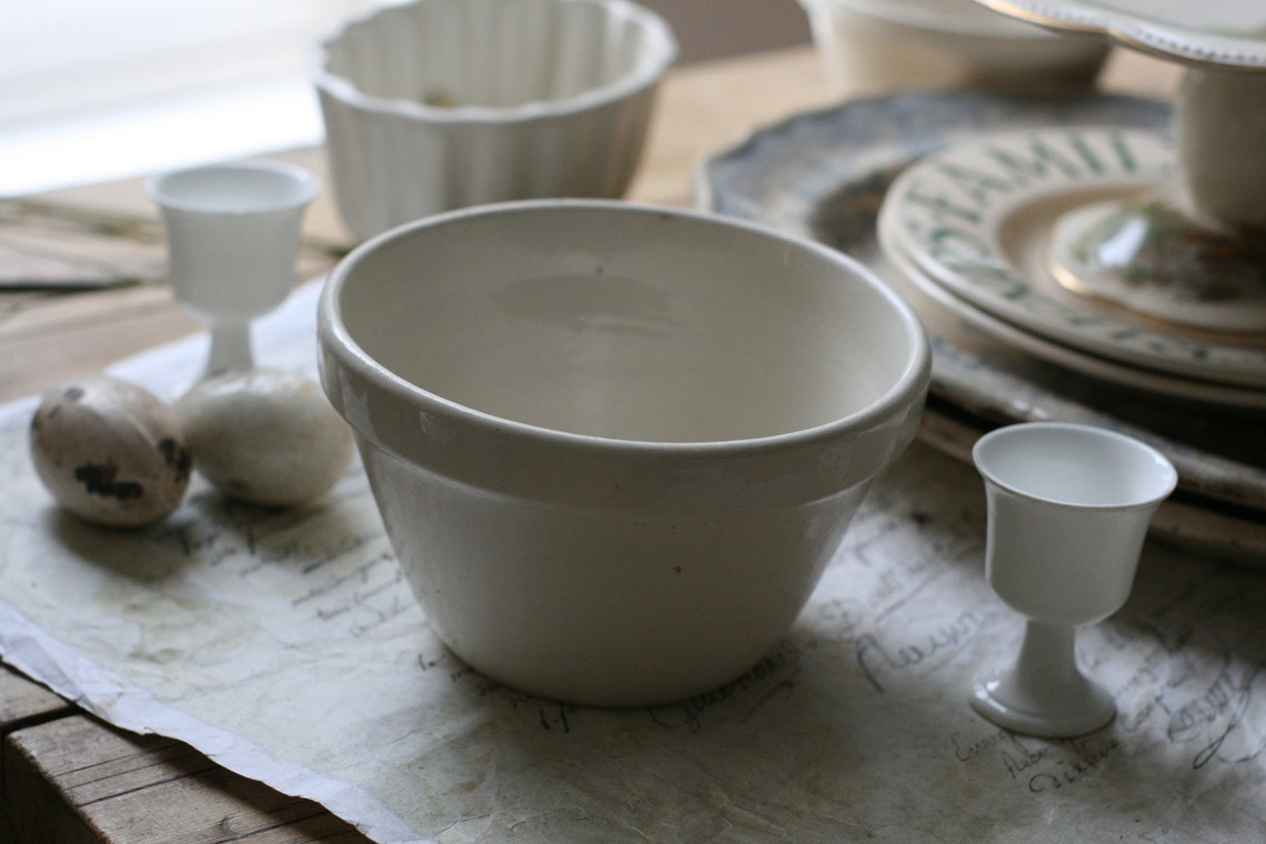 Vintage pudding bowl white stoneware pudding basin bowl Etsy