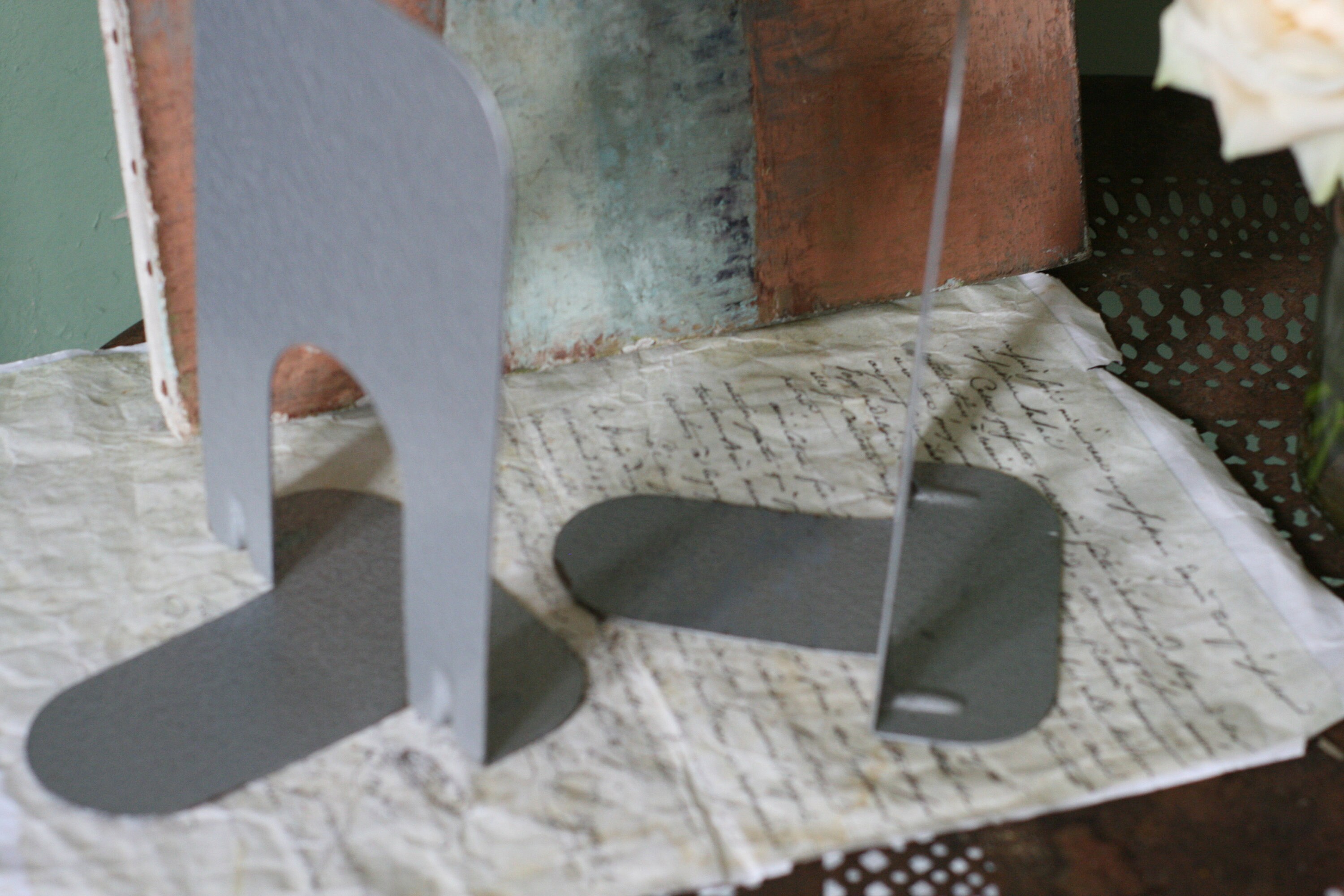 Metal bookends pair vintage book ends library industrial Etsy