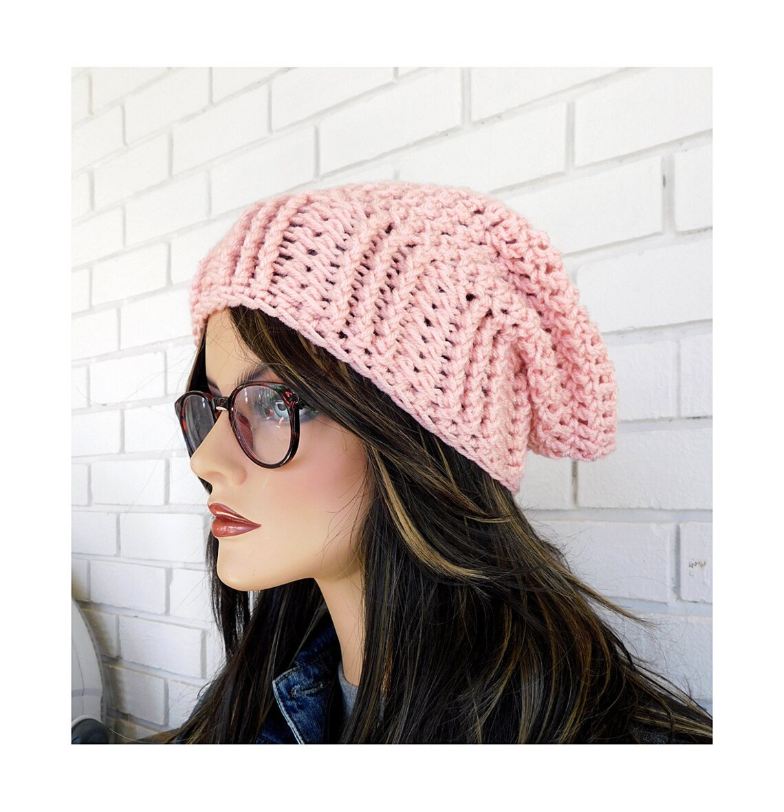 Pink Slouchy BeanieBoho Slouchy Hat Women's March Hat Etsy