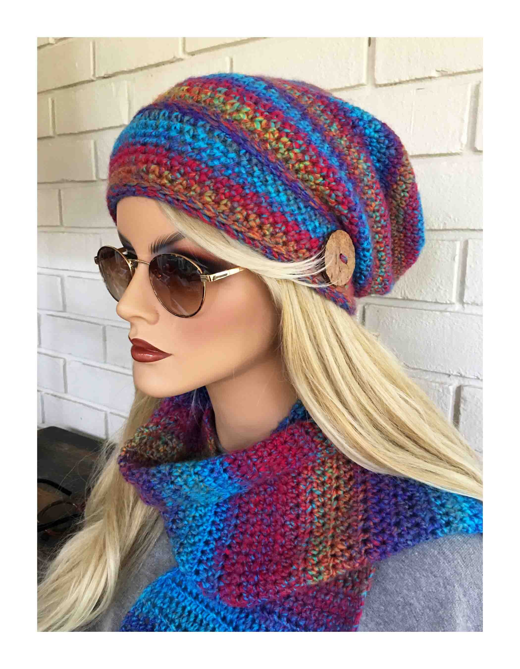 Colorful Hat and Scarf Set Winter Accessory Quality Acrylic