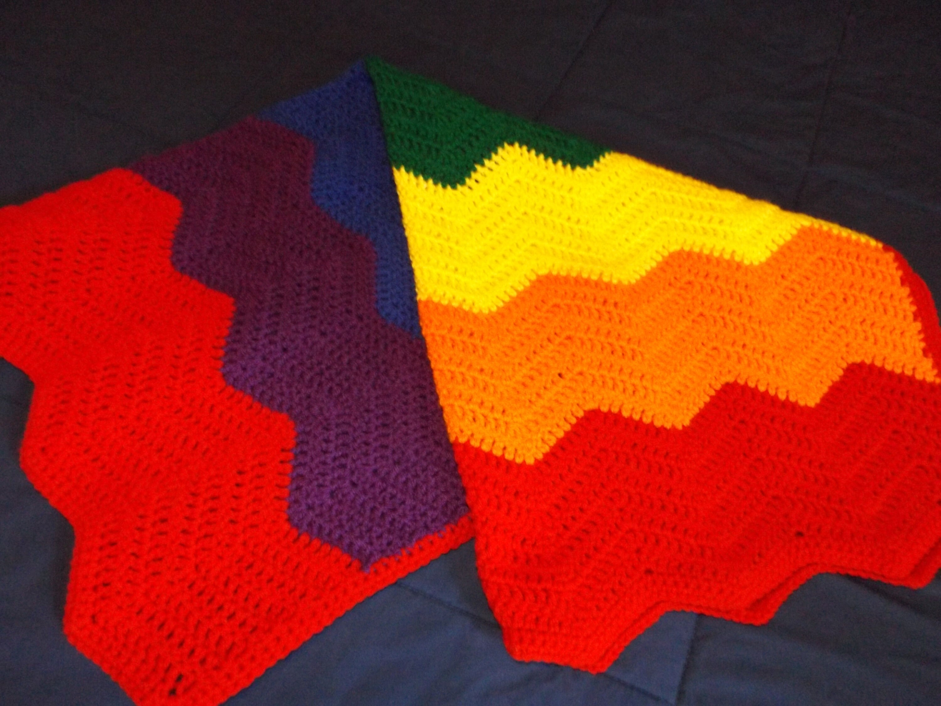 Rainbow Baby Blanket/Multi Color Baby Blanket/Crocheted Baby Etsy