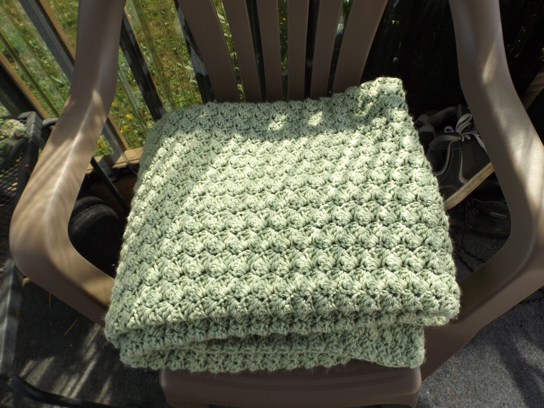 Sage Green Crocheted Baby Blanket/green Baby Blanket/light Green