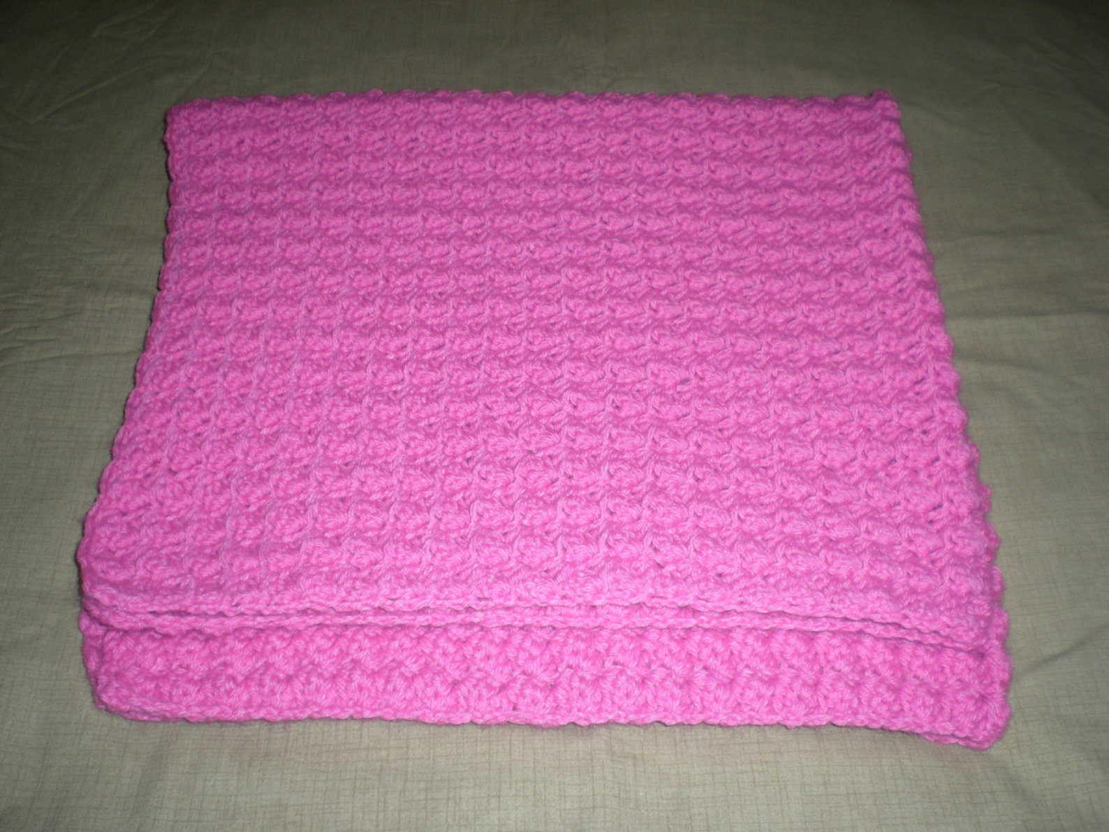 Pink Baby Blanket/bubble Gum Pink Crocheted Baby Blanket/bubble Gum