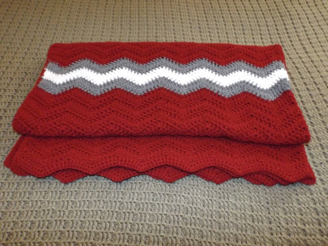 Team Colors Crocheted Blanket/Alabama Blanket/Crimson Tide Etsy