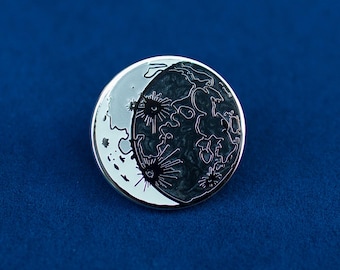 Crescent Moon Glow in the Dark Enamel Pin
