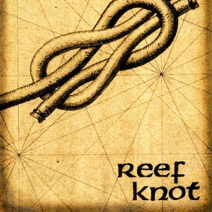 Reef Knot Art Print 8x10- Sailing Knots - Nautical Artwork Print - Reef Knot - Sailing - Sailor Gifts - 8x10 Art Print - Old Maps and Prints