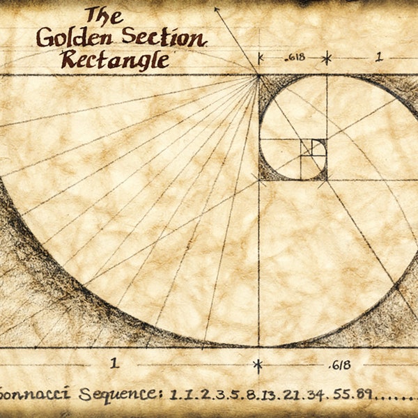 The Golden Section 17 x 23 Art Print, Mathematics, Fibonacci Sequence, The Golden Mean, Proportions, Architecture, Design, Industrial Design