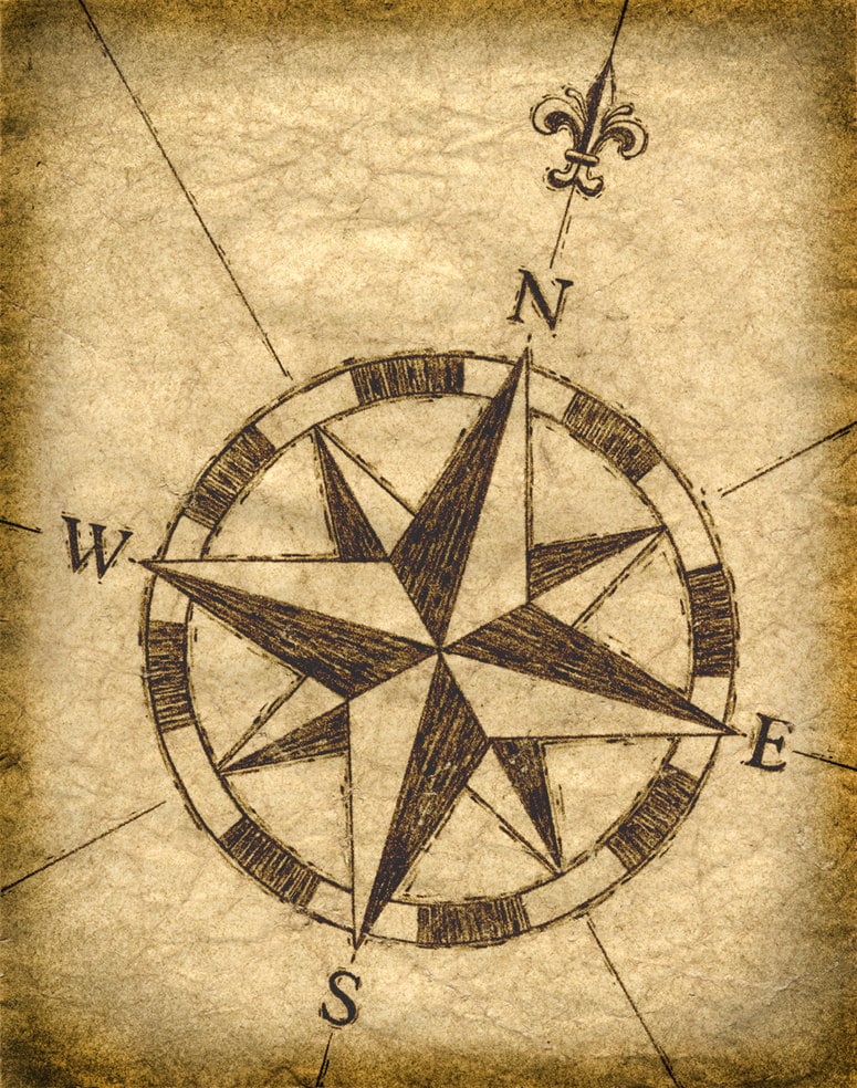 Compass Rose Artwork 11 x 14 Old Maps Treasure Maps Etsy