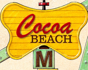 Cocoa Beach Retro Motel Sign; Cocoa Beach FL; Vintage Motel Signs; Old Motel Signs; Florida; Florida Motels