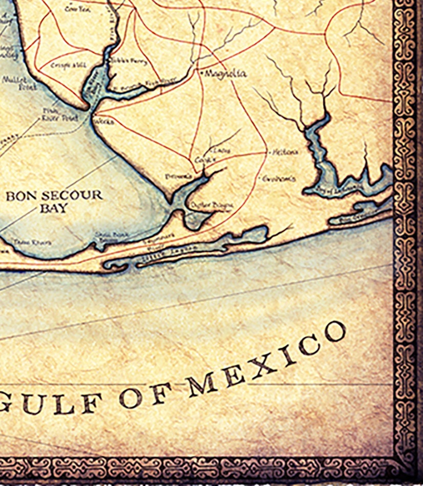 Mobile Bay Map Art C. 1865 14 X 19 Civil War Etsy