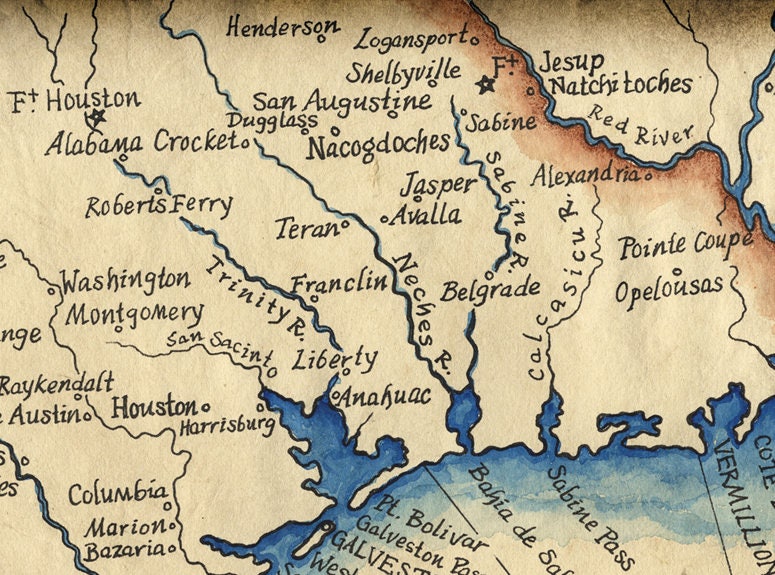 Carte Ancienne Du Comté De Galveston, Texas – 1879 – Reproduction Art Mural Vintage – Encadrable