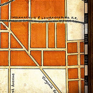 Indianapolis Map Art C.1852, Indianapolis, Old Style Map, Hand Drawn ...