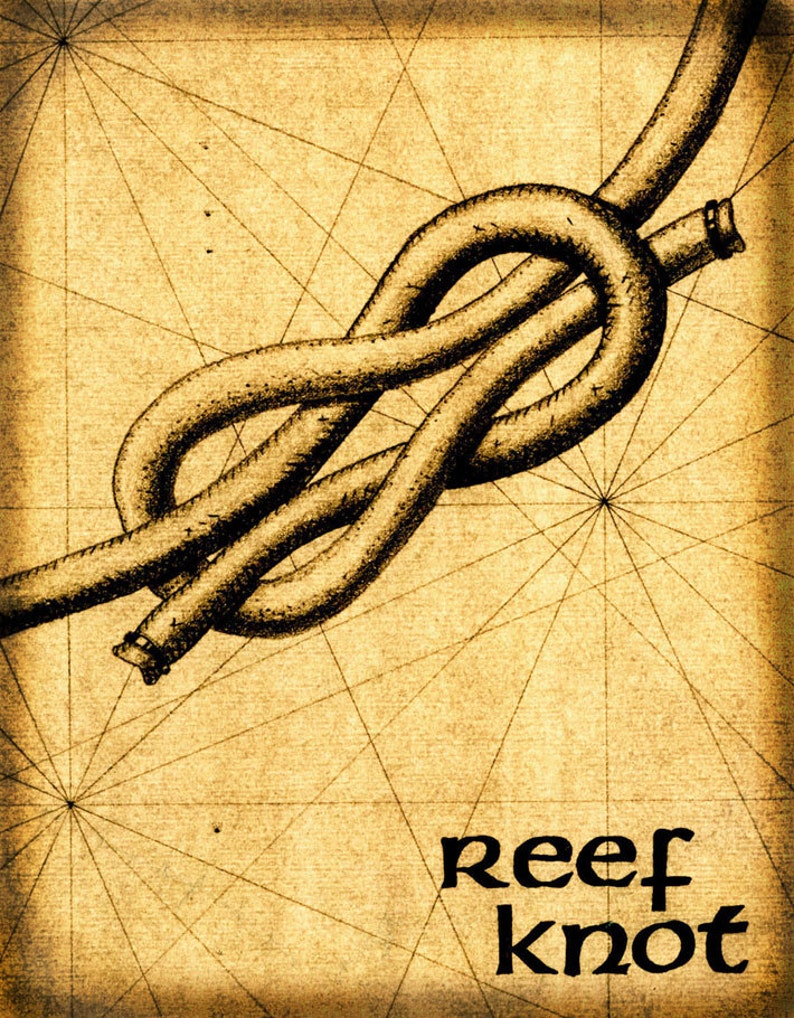 Reef Knot Art Print 8x10 Sailing Knots Nautical Artwork Etsy