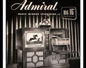 1949 Admiral Magic Mirror Console Ad - Wall Art - Home Decor - Record Player - TV - Radio - Retro Vintage Electronics Advertising