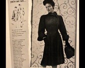 1941 Persian Curly Lamb Coat Ad - Wall Art - Home Decor - Full Length - Furs - Persian Lamb - 1940s - Retro Vintage Fashion Advertising