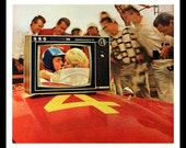 1967 RCA Victor Portable TV Ad with Race Track Scene - Wall Art - Home Decor - Pricing - Television - Retro Vintage Electronics Advertising