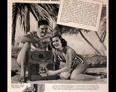 1947 Zenith Portable Radio Ad - Trans Oceanic Radio - Short Wave - Wall Art - Home Decor - Retro Vintage Electronics Advertising