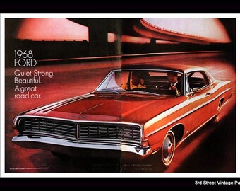 1968 Ford Ltd 4 Dr Hardtop Original Vintage Nos Dealer Postcard Unused Vg Ex
