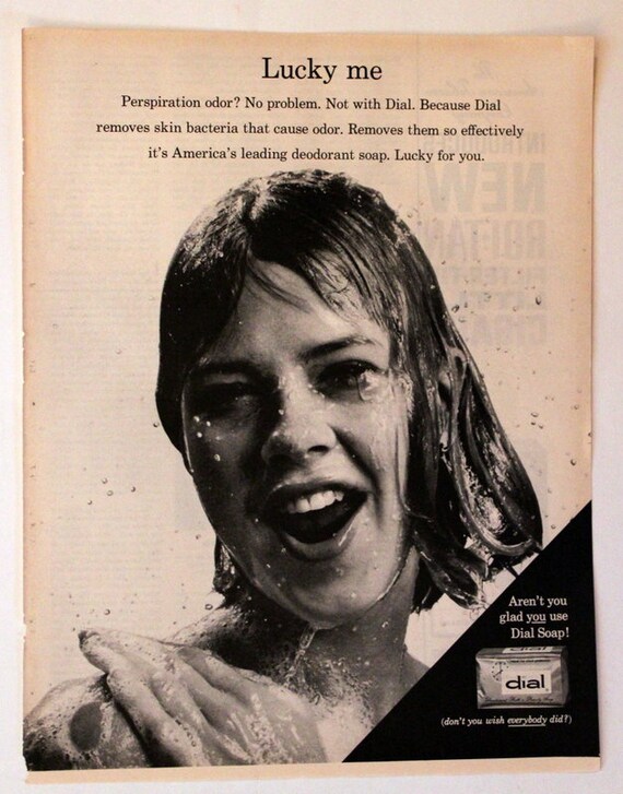 1964 Dial Soap Ad Wall Art Home Decor Girl In Shower Etsy