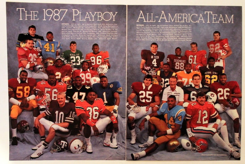 1987 Playboy All American Football Team Ad & Photo Wall Art Etsy