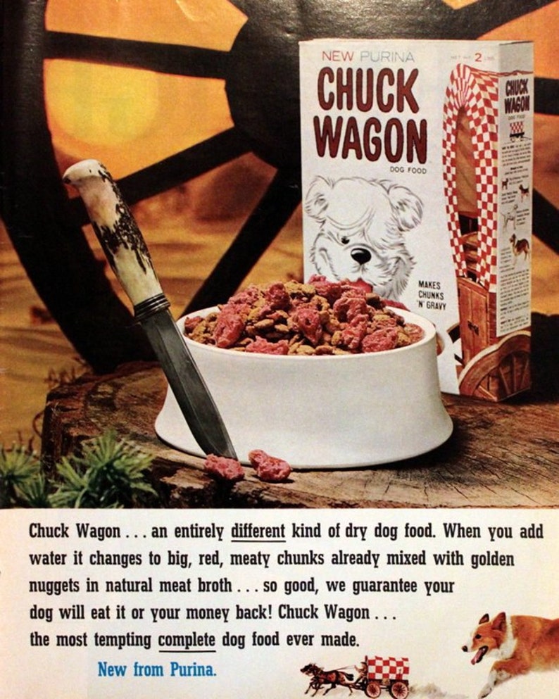 Chuck Wagon Dog Food Ad Retro Vintage Pet Advertising 1960s Etsy