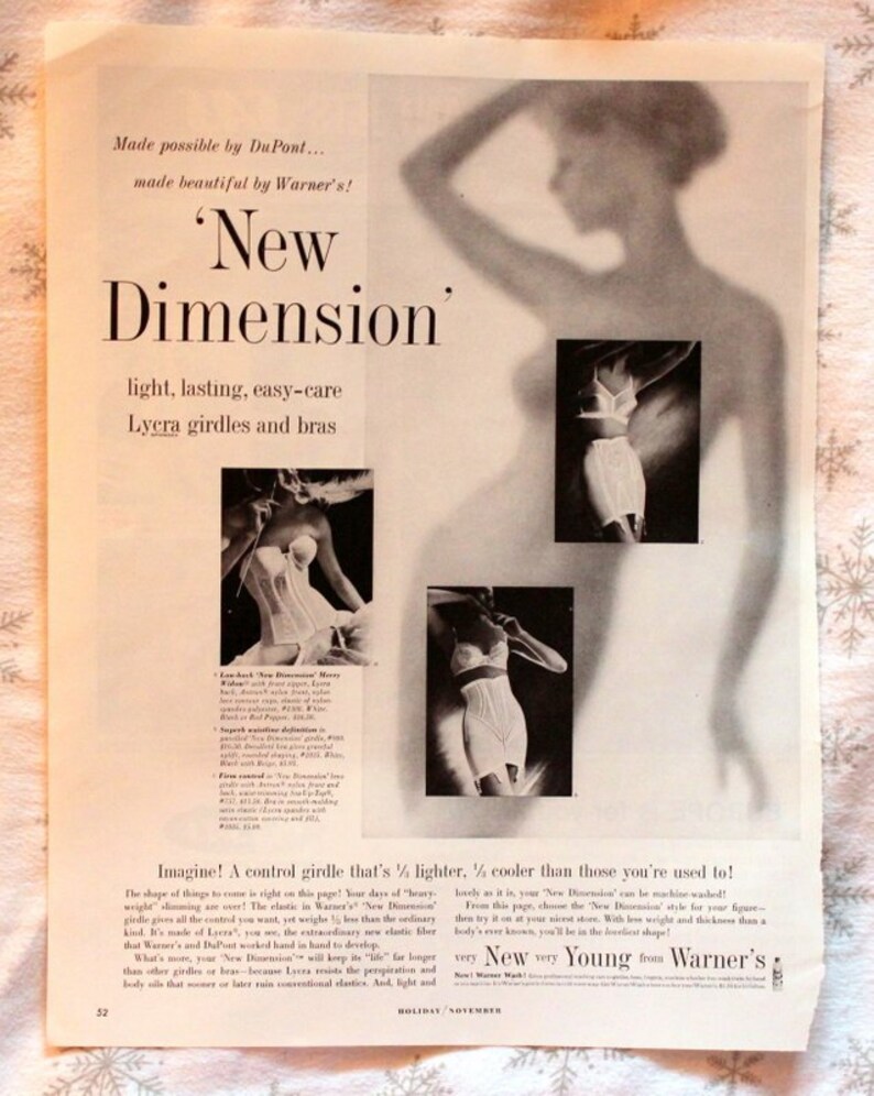 Warners Girdle & Bra Ad Shapewear 1960 Retro Vintage Etsy
