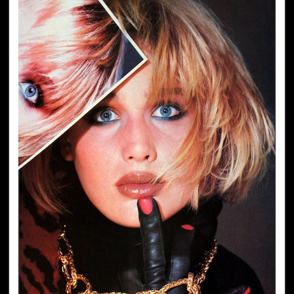 1983 Vogue Fashion Page Ad - Gold Link Chain - 80s - Wall Art  - Home Decor - Bath - Vanity - Retro Vintage Fashion Advertising