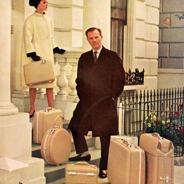 1963 - American Tourister Luggage Ad  - Vintage Retro Travel Advertising - Mad Men Era